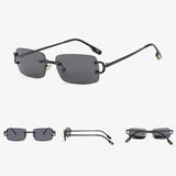 Vintage Square Rimless Sunglasses Women 2025 Luxury Brand Designer Popular Small Rectangle Gradient Sun Glasses Fashion Shades Promise Mart