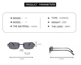Vintage Square Rimless Sunglasses Women 2025 Luxury Brand Designer Popular Small Rectangle Gradient Sun Glasses Fashion Shades Promise Mart