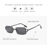 Vintage Square Rimless Sunglasses Women 2025 Luxury Brand Designer Popular Small Rectangle Gradient Sun Glasses Fashion Shades Promise Mart