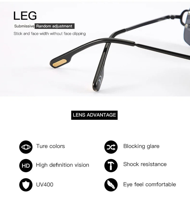 Vintage Square Rimless Sunglasses Women 2025 Luxury Brand Designer Popular Small Rectangle Gradient Sun Glasses Fashion Shades Promise Mart