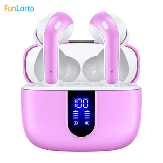 Wireless Earphones with Bluetooth 5.3, Quad-Mic Call Noise Reduction ENC, 50H Playtimes Wireless Earbuds Bluetooth Headphones Promise Mart