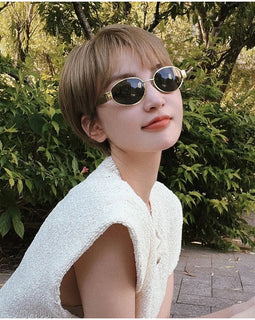 Oval Alloy Frame Sunglasses for Women & Men | Stylish UV400 Sun Glasses