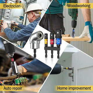 Impact Grade 105 Degree Angle Socket Adapter Power Hand Tool Part Driver Extension Set Screwdriver Holder Drill Nut Attachment Promise Mart