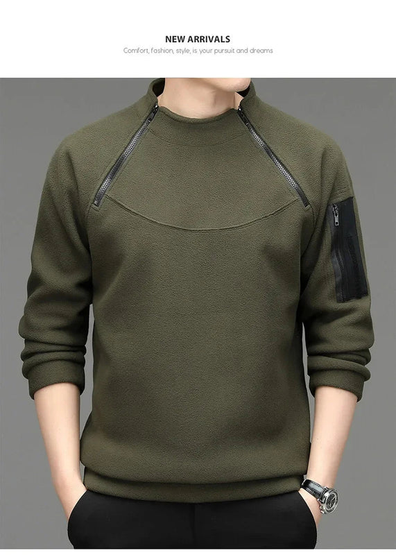 Men's Sweatshirs Spring Fall Long-sleeved T-shirt Top Loose Trend Round Neck Bottoming Shirt Lightweight Casual Sports Promise Mart
