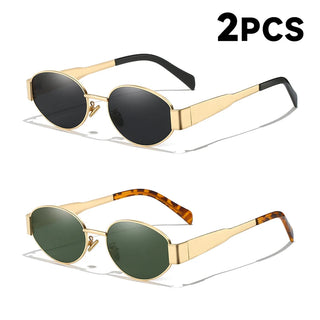 Oval Alloy Frame Sunglasses for Women & Men | Stylish UV400 Sun Glasses