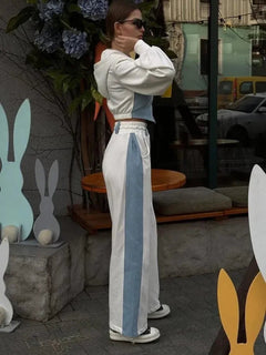 Zekye Autumn Spring Summer Hoodies 2 Piece Sets Long Sleeve Zipper Women's Tracksuit New Crop Tops Wide Leg Sport Pants Set Promise Mart