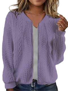 Women's hoodie autumn and winter new solid color simple and exquisite zipper jacket baseball collar casual jacket Promise Mart