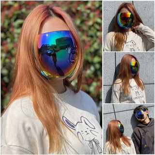 Anti-Fog Transparent Face Cover | Cycling Sunglasses Full Face Shield Protective Mask