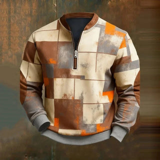 Men's Sweatshirt Vintage Faith Without God I Am Nothing Printed Zip Collar Pullover 2025 Fashion New Autumn Tops Y2k Harajuku Promise Mart