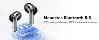Wireless Earphones with Bluetooth 5.3, Quad-Mic Call Noise Reduction ENC, 50H Playtimes Wireless Earbuds Bluetooth Headphones Promise Mart