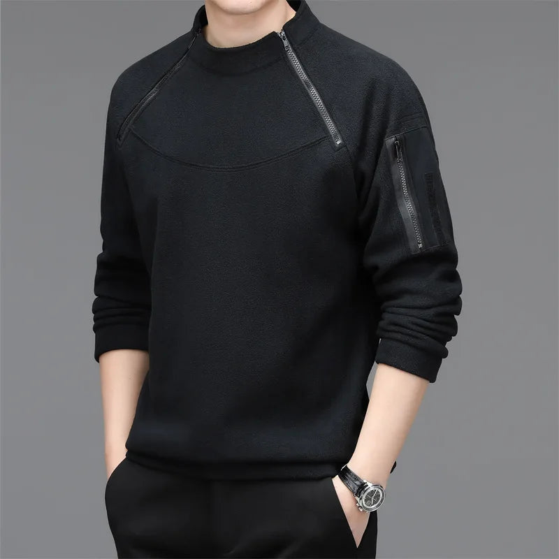Men's Sweatshirs Spring Fall Long-sleeved T-shirt Top Loose Trend Round Neck Bottoming Shirt Lightweight Casual Sports Promise Mart