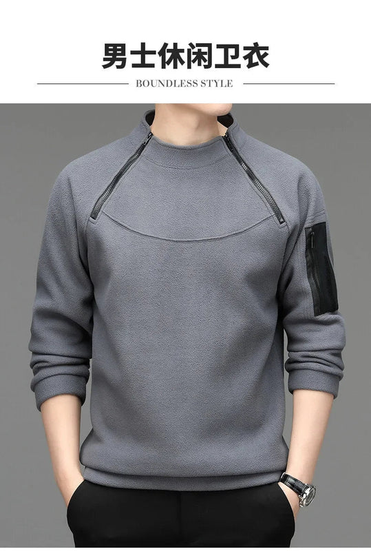 Men's Sweatshirs Spring Fall Long-sleeved T-shirt Top Loose Trend Round Neck Bottoming Shirt Lightweight Casual Sports Promise Mart