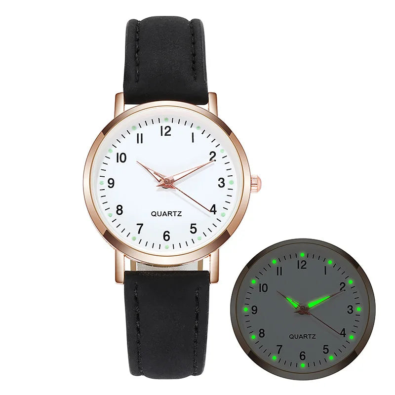 Women Watches Luminous Leather Bracelet Simple Watch Elegant Fashion Quartz Watch Ladies Wristwatches Montre Femme Reloj Mujer
