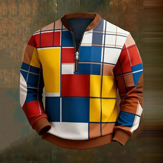 Men's Sweatshirt Vintage Faith Without God I Am Nothing Printed Zip Collar Pullover 2025 Fashion New Autumn Tops Y2k Harajuku Promise Mart