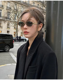 Oval Alloy Frame Sunglasses for Women & Men | Stylish UV400 Sun Glasses