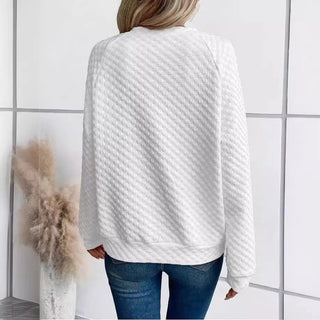 Women Sweatshirt 2025 Spring Autumn Latest Fashion Solid Color Deep V-Neck Pullover Long Sleeved Casual Hoodie Loose Sporty Top Promise Mart