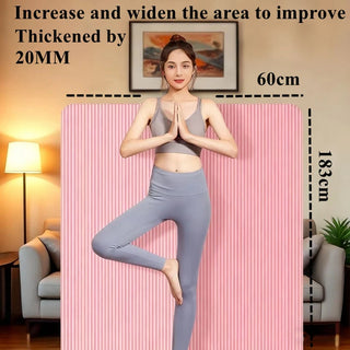183×60cm Thick Yoga Mat Anti-skid Sports Fitness Mat 20MM Comfort Foam Yoga Matt for Exercise Yoga and Pilates Gymnastics Mat Promise Mart