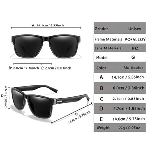 Classic Sunglasses for Men and Women Outdoor Sports Cycling Fishing Hiking Golf, Travel Square Glasses with UV Protection Promise Mart