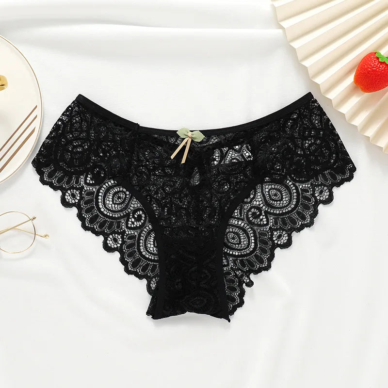 Women's Lace Panties New Sexy Underwear Female Low-Rise Bragas Mujer Cotton Crotch Breathable Lace Panty Culottes Femme