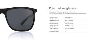ZENOTTIC Square Polarized Sunglasses for Men Ultralight Carbon Fiber Sun Glasses Driving Fishing Golf Sports UV400 Protection