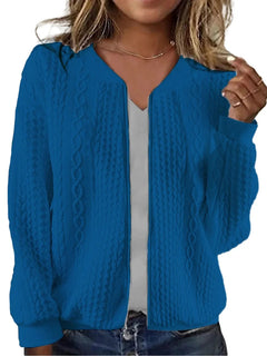 Women's hoodie autumn and winter new solid color simple and exquisite zipper jacket baseball collar casual jacket Promise Mart