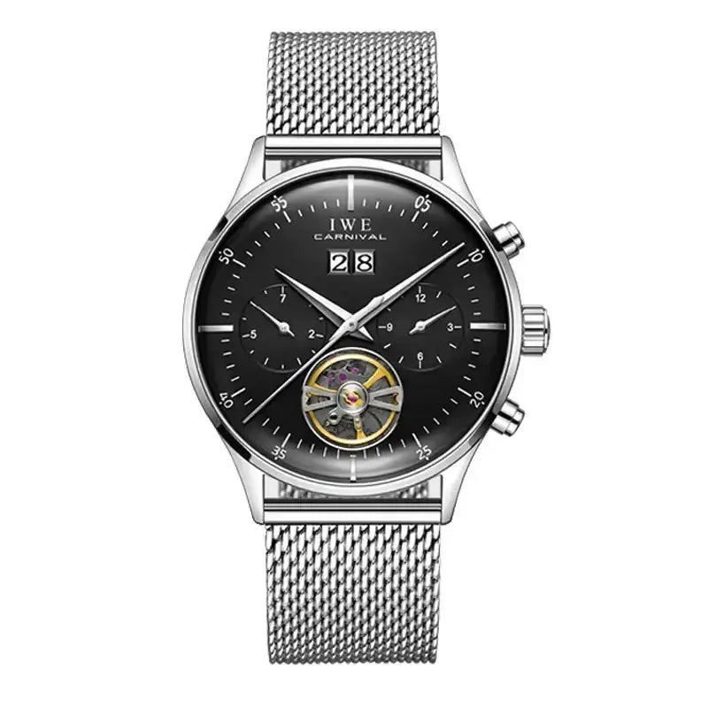 Montre Homme Luxury Brand Watches for Men Automatic Self Winding Mens Watch Leather Date Waterproof Men Mechanical Wristwatches - Promise Mart