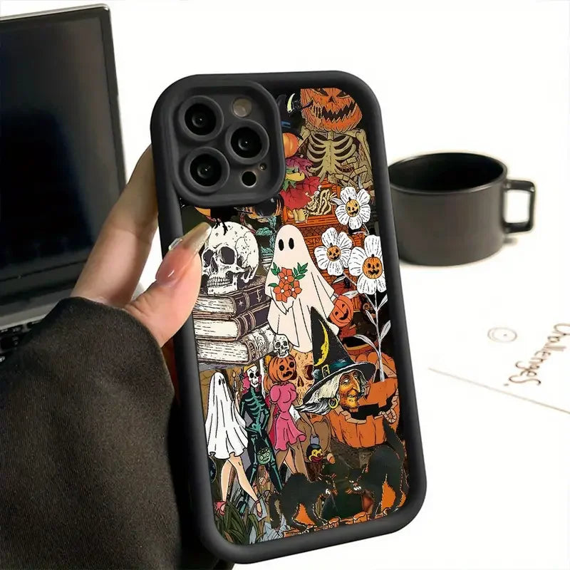 2025 New Customized Cartoon Pattern Matte Perforated TPU Phone Case for iPhone 17/16/15-High Shock Resistant Mobile Accessories