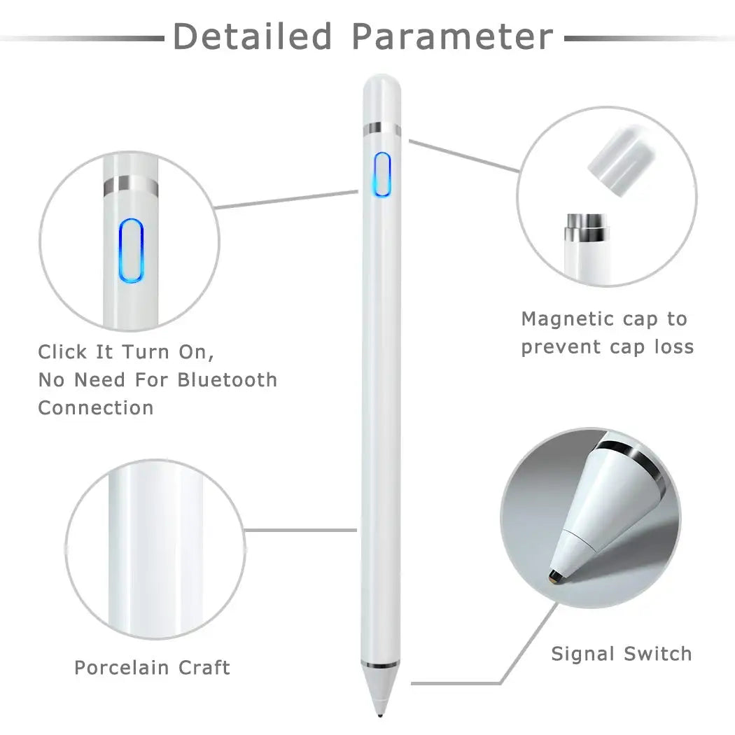 Rechargeable Touch Screen Pen Smooth Writing No Lag Tablet Stylus Pen for Mobile Accessories