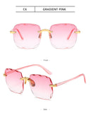 3PCS Square Rimless Sunglasses Women Luxury Brand Designer Summer Red Glasses Fashion Sun glasses For Men UV400 Shades Oculos Promise Mart