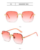 3PCS Square Rimless Sunglasses Women Luxury Brand Designer Summer Red Glasses Fashion Sun glasses For Men UV400 Shades Oculos Promise Mart