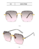 3PCS Square Rimless Sunglasses Women Luxury Brand Designer Summer Red Glasses Fashion Sun glasses For Men UV400 Shades Oculos Promise Mart