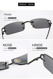 Vintage Square Rimless Sunglasses Women 2025 Luxury Brand Designer Popular Small Rectangle Gradient Sun Glasses Fashion Shades Promise Mart