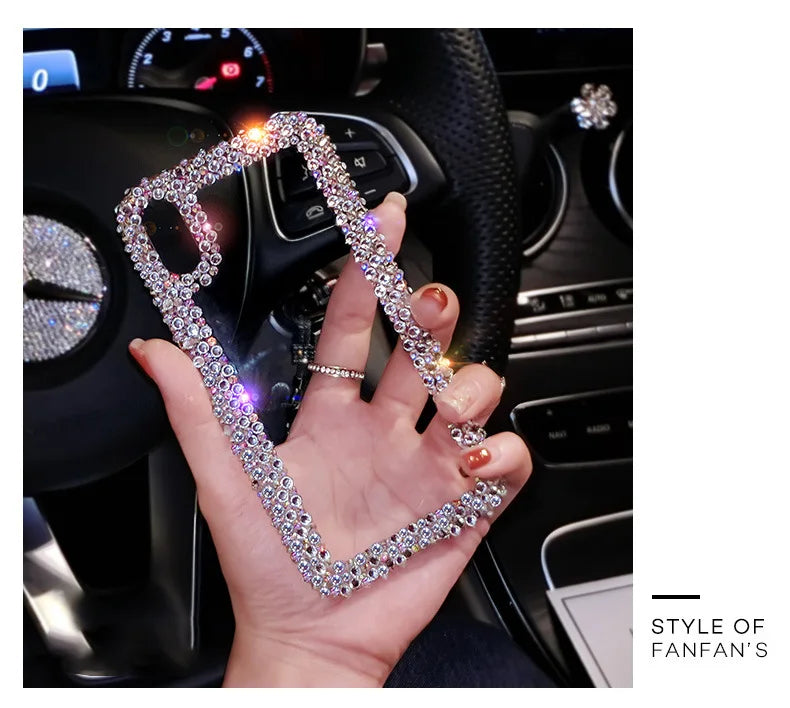 Fancy Covers for iPhone 13 Pro Max 14 Plus Phone Case Handmade Diamond Cell Phone Case 12Pro Cover Girl Mobile Accessories 15 16 Promise Mart