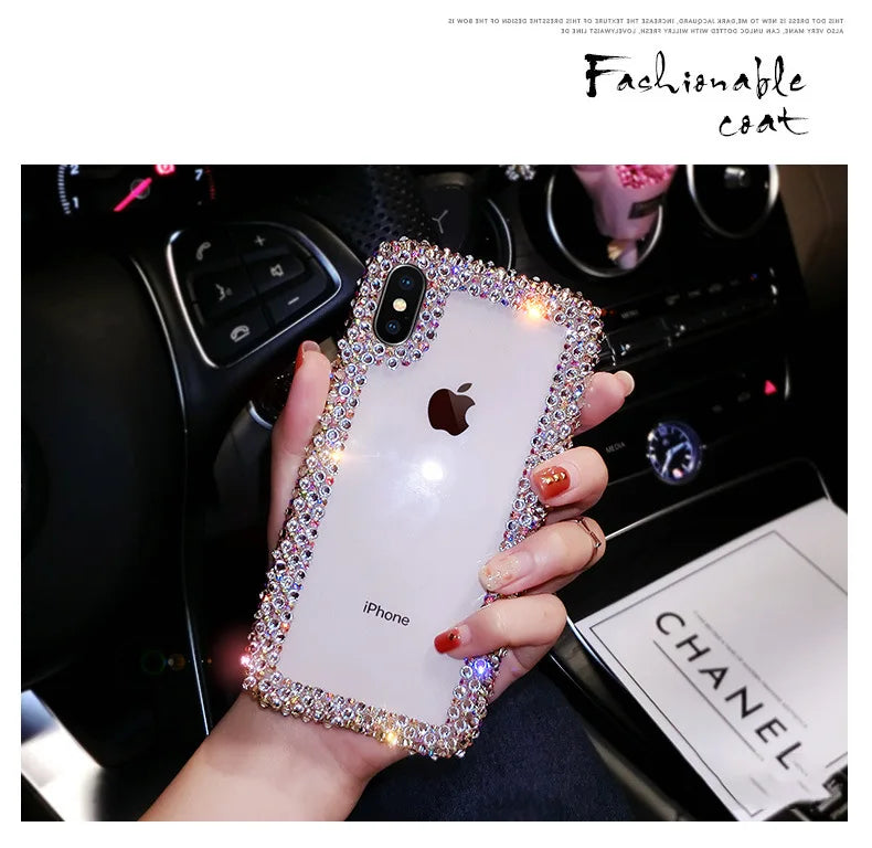 Fancy Covers for iPhone 13 Pro Max 14 Plus Phone Case Handmade Diamond Cell Phone Case 12Pro Cover Girl Mobile Accessories 15 16 Promise Mart