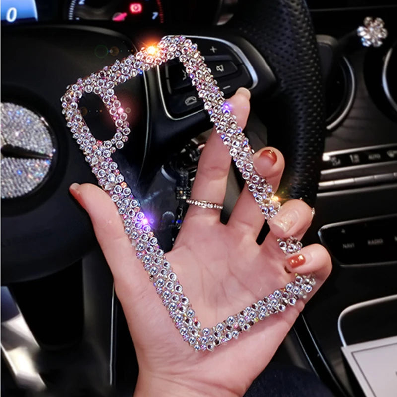 Fancy Covers for iPhone 13 Pro Max 14 Plus Phone Case Handmade Diamond Cell Phone Case 12Pro Cover Girl Mobile Accessories 15 16