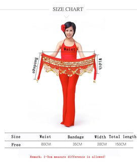 New Style Top Selling Belly Dance Waist Chain Hip Scarf Bellydance Coins Belt Dancing Waist Belt Dancer's Accessories Promise Mart