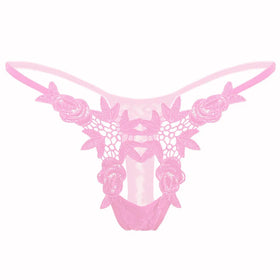 Women's Panties Sexy Underwear Female Erotic Lingerie Lace Thongs And G Strings Embroidery Flower Briefs Transparent Panties