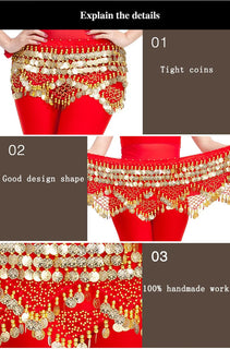 New Style Top Selling Belly Dance Waist Chain Hip Scarf Bellydance Coins Belt Dancing Waist Belt Dancer's Accessories Promise Mart