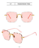 3PCS Square Rimless Sunglasses Women Luxury Brand Designer Summer Red Glasses Fashion Sun glasses For Men UV400 Shades Oculos Promise Mart