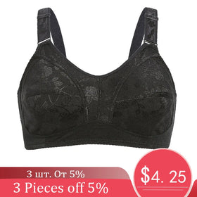 Plus-Size Lace Push-Up Bra — Sizes 36–46D, Wireless Comfort