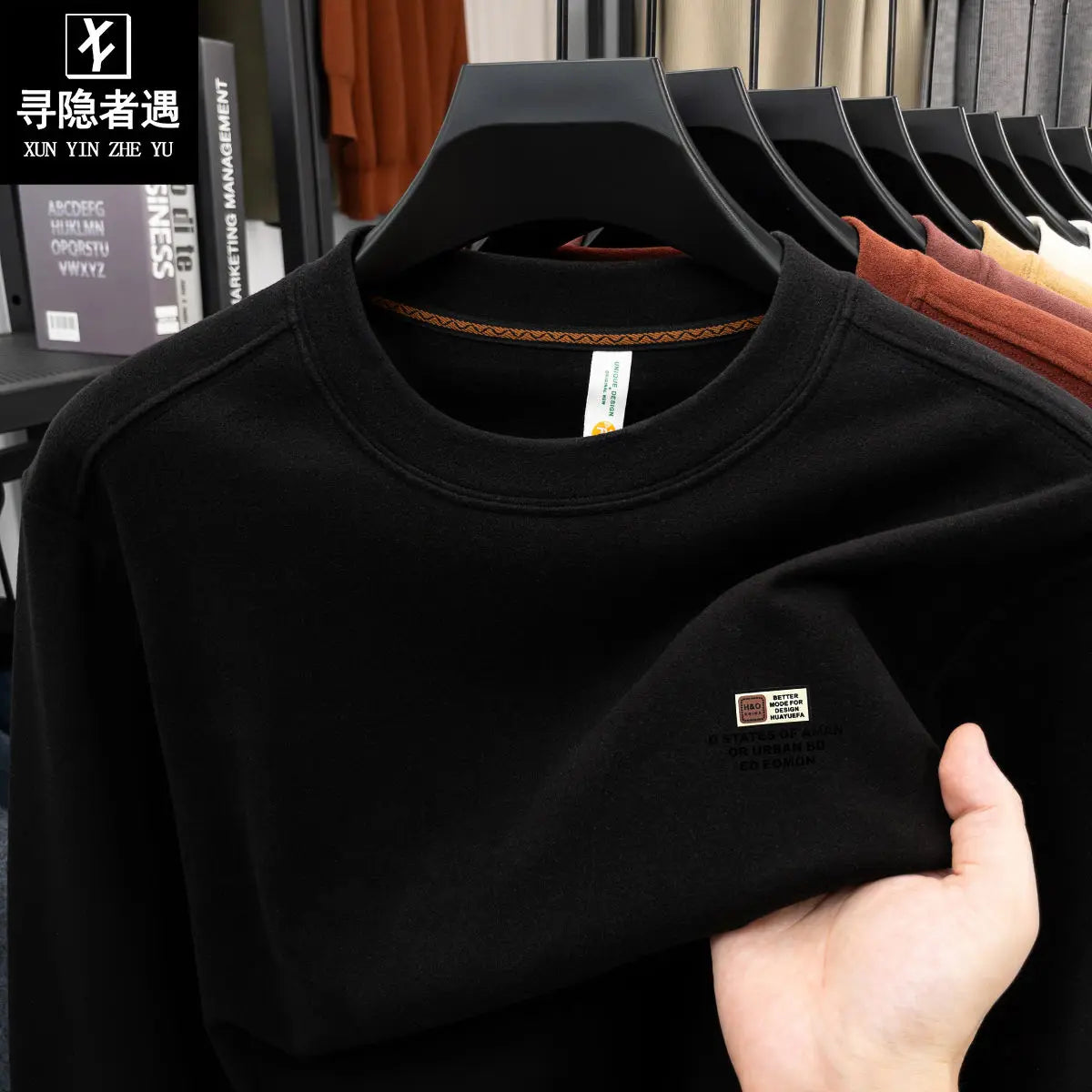 Men's Double-Sided Camere Long Sve T-irt Thiened Casual Warm Base irt Ci Walk All-Season Soft Comfortable Top