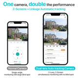 4K Outdoor Surveillance Camera Wifi 8MP Dual Lens Dual Screen 360 PTZ Webcam Motion Detection Auto Tracking IP Camera CCTV Icsee Promise Mart