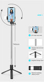 Portable Bluetooth Selfie Stick Tripod Holder with Remote Shutter Fill Light Extendable Wireless Remote Retractable Phone Stand Promise Mart