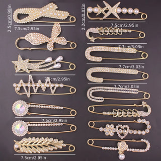 10 elegant brooch accessories, multi-functional scarf and belt clip, suitable for women's suits to add unique charm