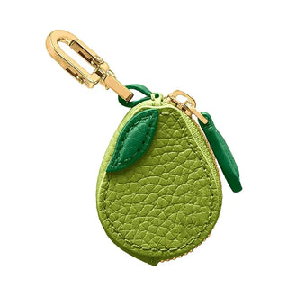 Cute Fruit Shape Leather Coin Purse Mini Zipper Earphone Bag Keychain Pendant Wallet for Women Girls Gift