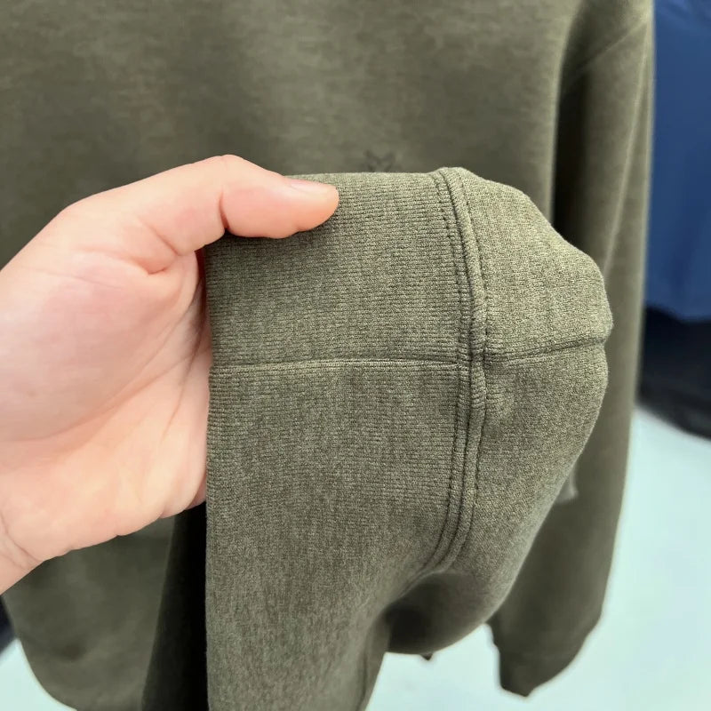 Hot Sale Men Long Sleeve T Shirt Crew Neck Solid Color Soft Breathable Spring Autumn Casual Fashion Basic Pullover Top Menswear