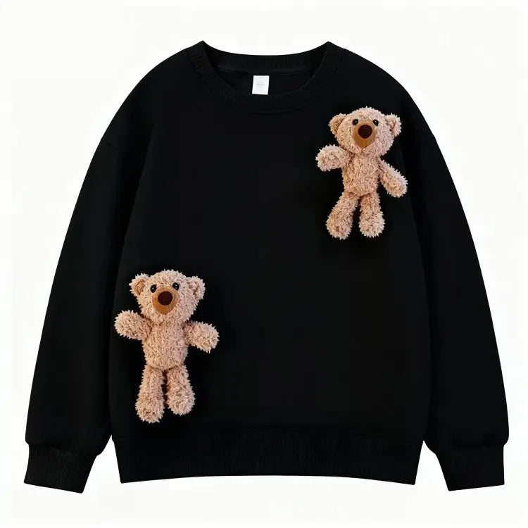 1 2 4 6 8 Years Baby Boys Sweatshirt Spring Kids Jacket Autumn Tops Cute Bear Pullover Children's Sweater Toddler Girls Clothes