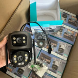 4K Outdoor Surveillance Camera Wifi 8MP Dual Lens Dual Screen 360 PTZ Webcam Motion Detection Auto Tracking IP Camera CCTV Icsee Promise Mart