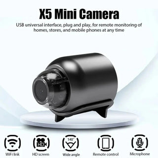 New X5 Mini Camera 1080P Clear Night Vision Lightweight Portable Premium Cams Motion Detection Wireless Surveillance Camera Promise Mart