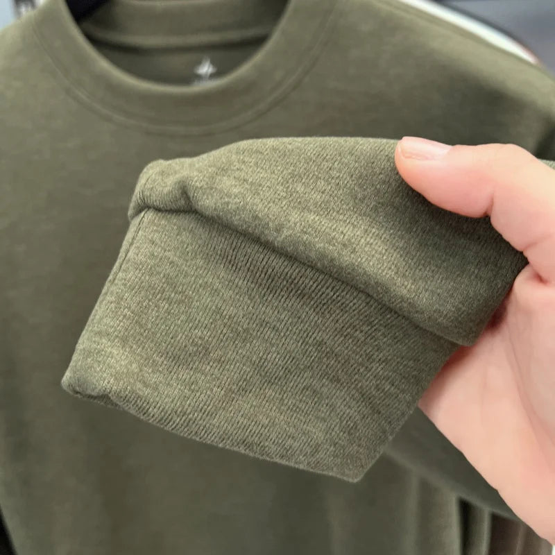 Hot Sale Men Long Sleeve T Shirt Crew Neck Solid Color Soft Breathable Spring Autumn Casual Fashion Basic Pullover Top Menswear